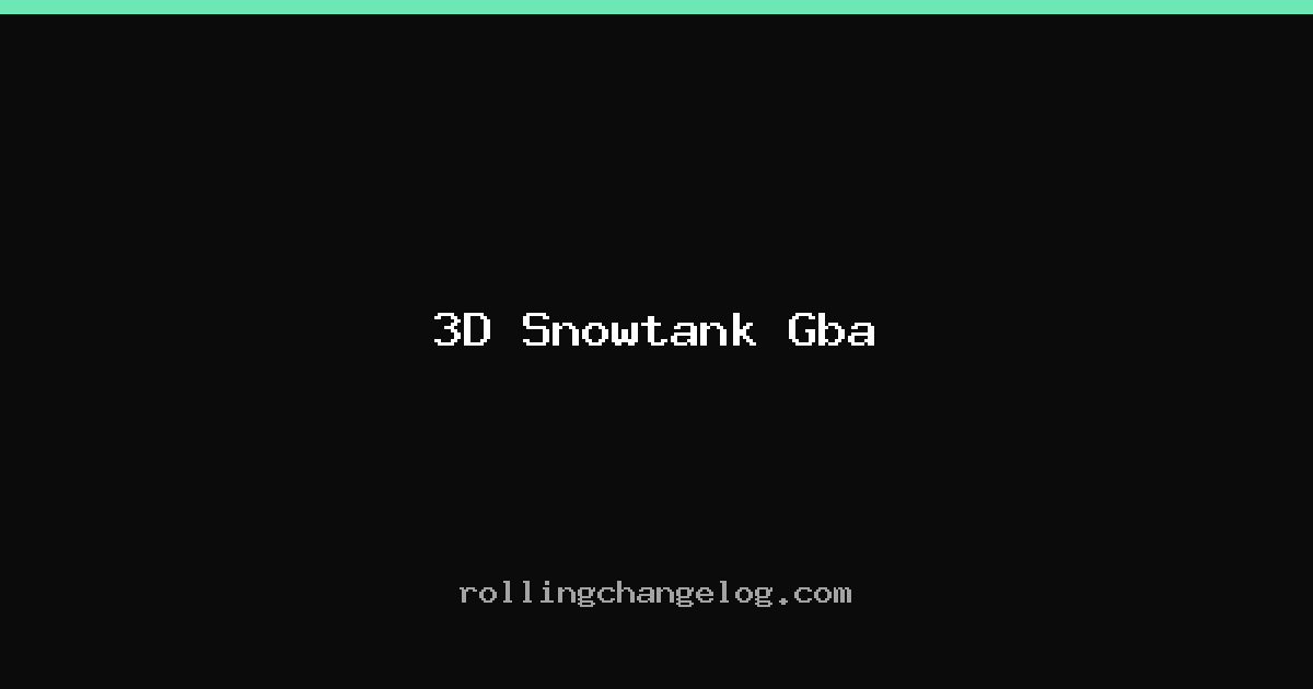 3D Snowtank Gba cover