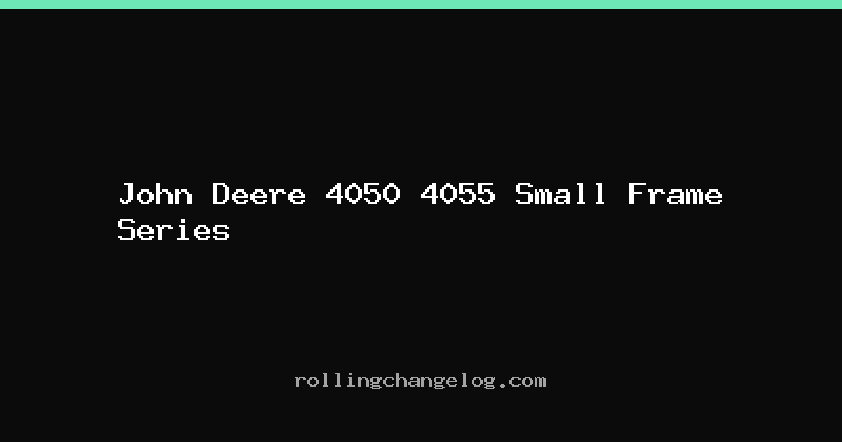 John Deere 4050 4055 Small Frame Series cover