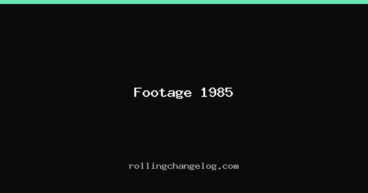 Footage 1985 cover