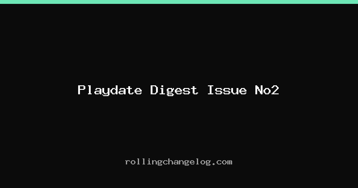 Playdate Digest Issue No2 cover