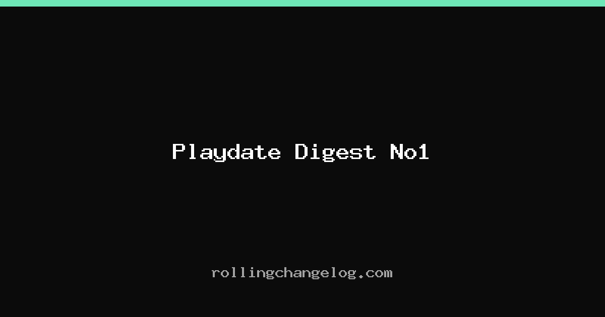 Playdate Digest No1 cover