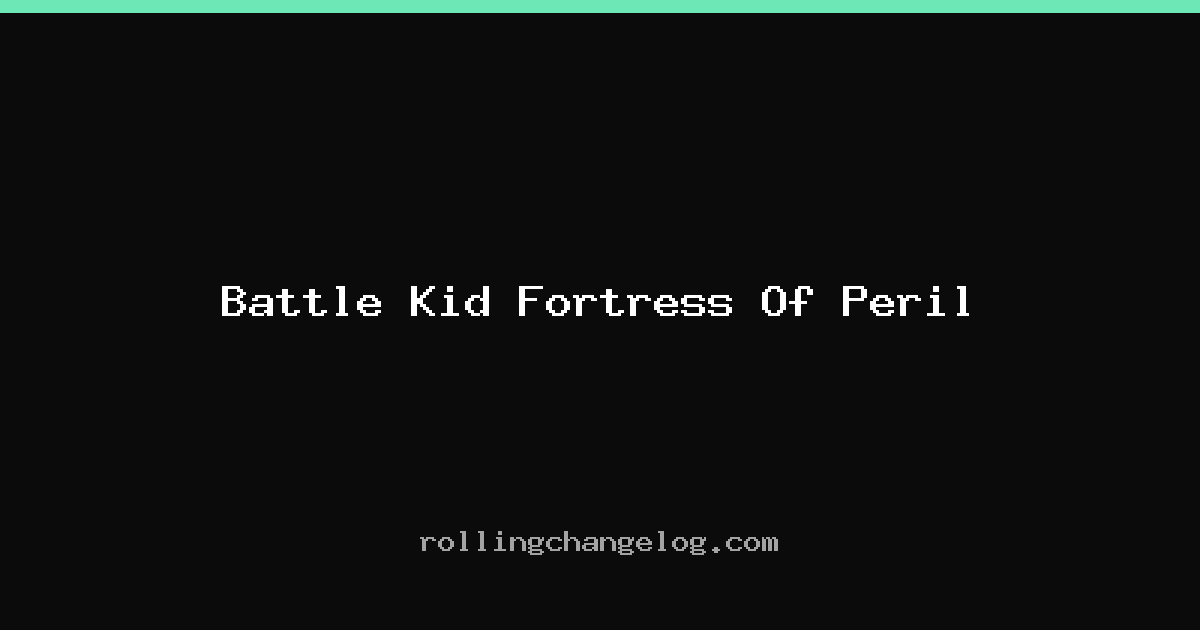 Battle Kid Fortress Of Peril cover