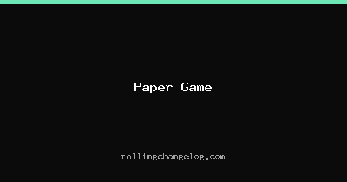 Paper Game cover