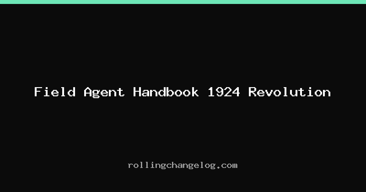 Field Agent Handbook 1924 Revolution cover