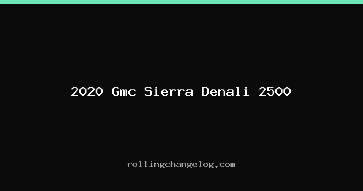 2020 Gmc Sierra Denali 2500 cover