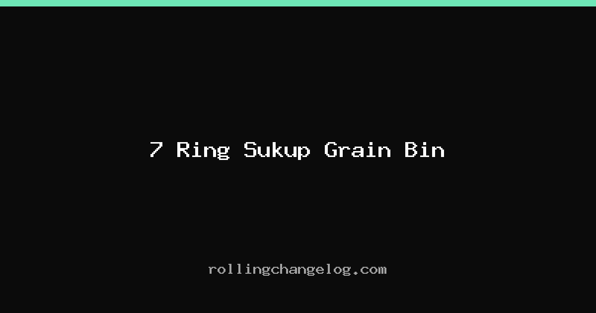 7 Ring Sukup Grain Bin cover