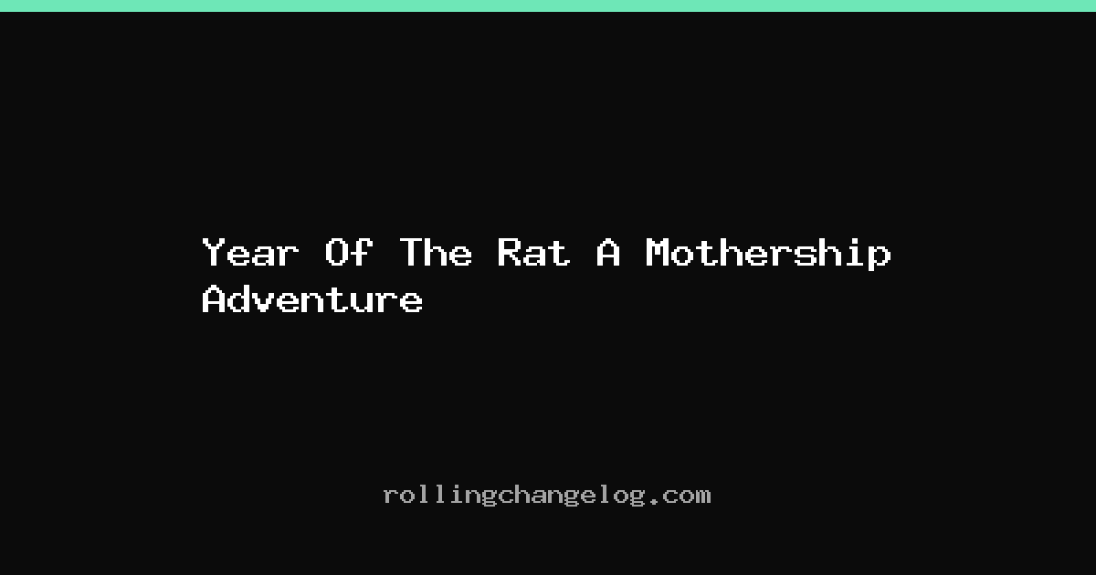 Year Of The Rat A Mothership Adventure cover