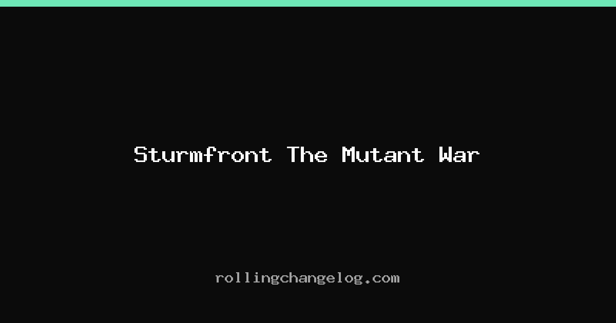 Sturmfront The Mutant War cover