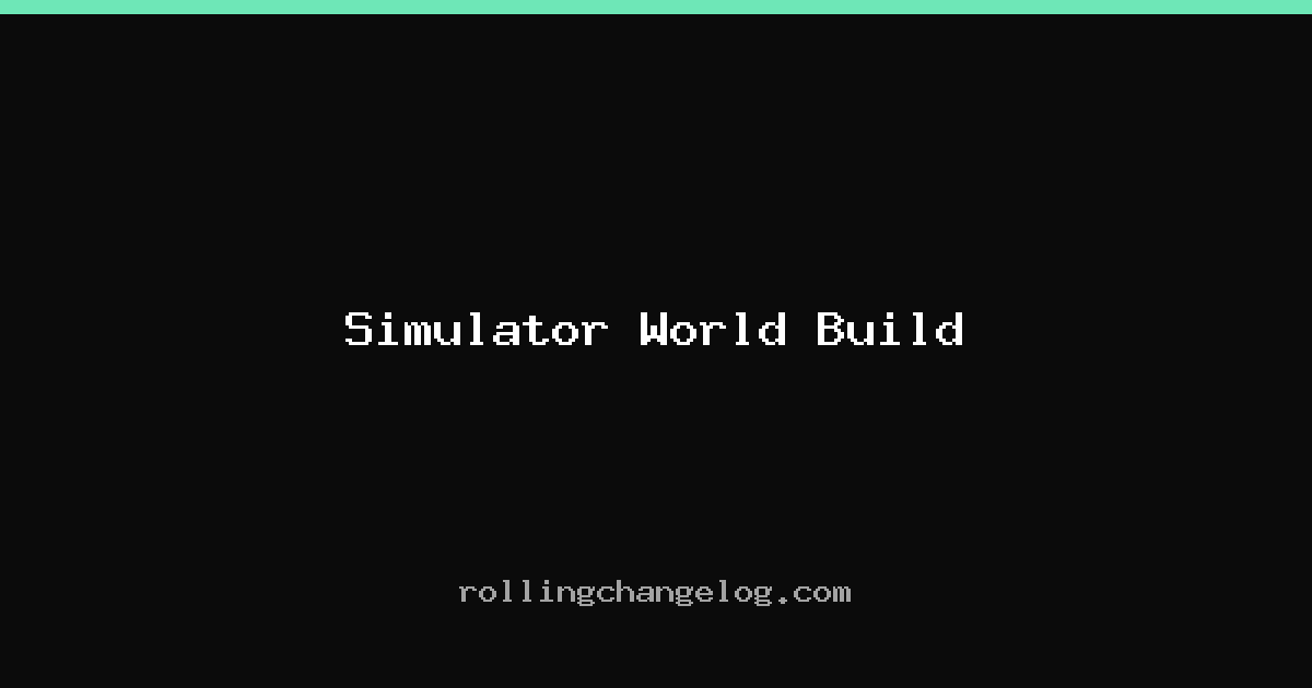 Simulator World Build cover