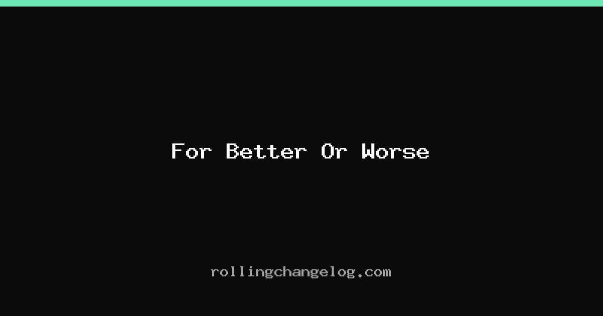 For Better Or Worse cover