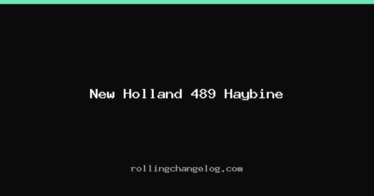 New Holland 489 Haybine cover