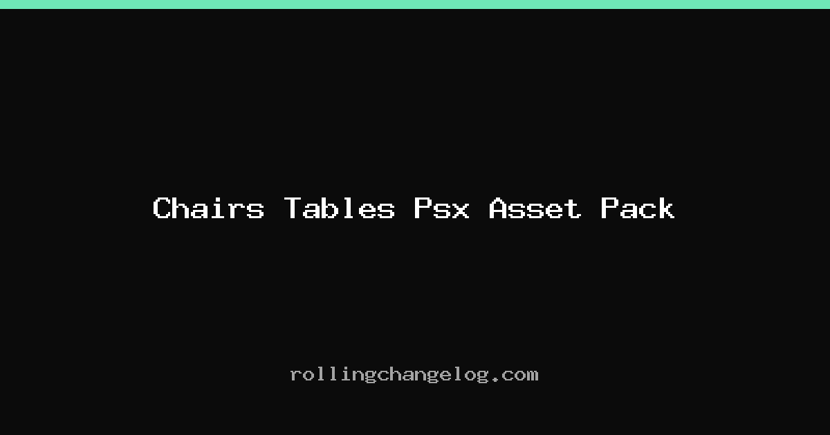Chairs Tables Psx Asset Pack cover