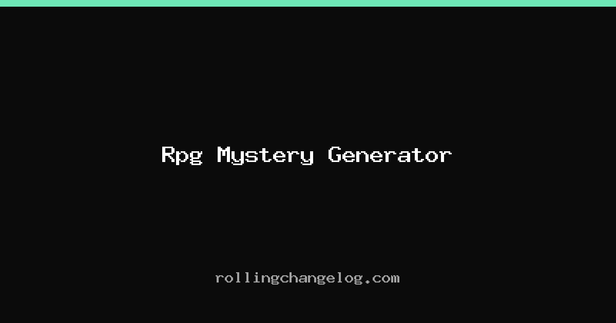 Rpg Mystery Generator cover