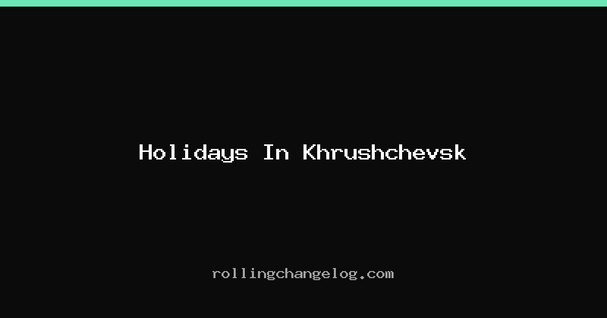 Holidays In Khrushchevsk cover