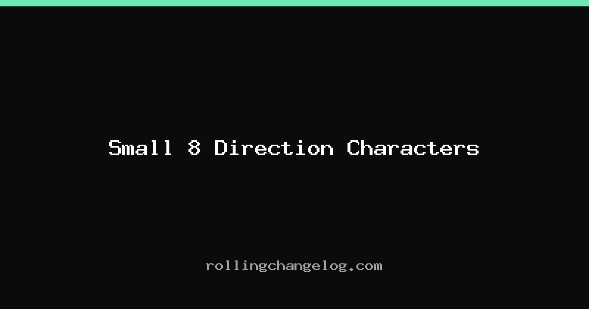Small 8 Direction Characters cover