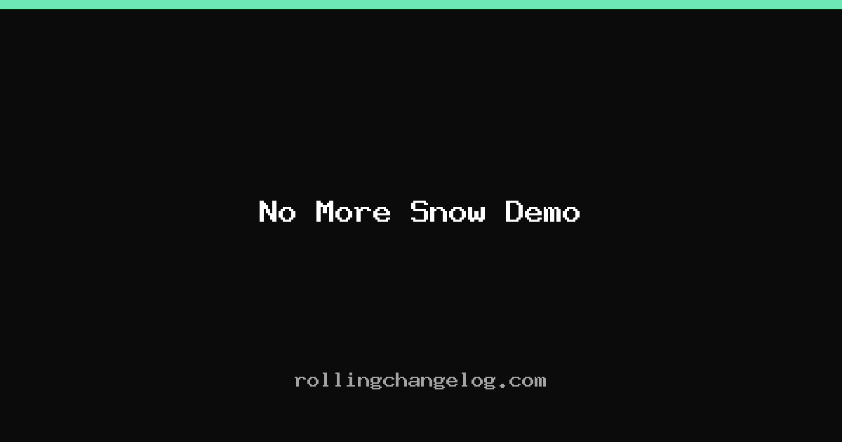 No More Snow Demo cover