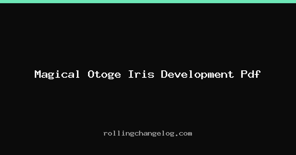 Magical Otoge Iris Development Pdf cover