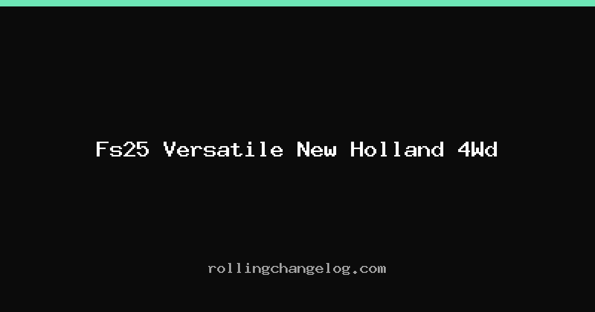 Fs25 Versatile New Holland 4Wd cover