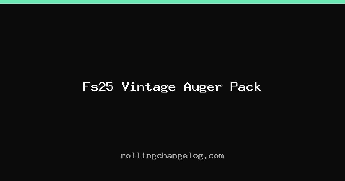 Fs25 Vintage Auger Pack cover
