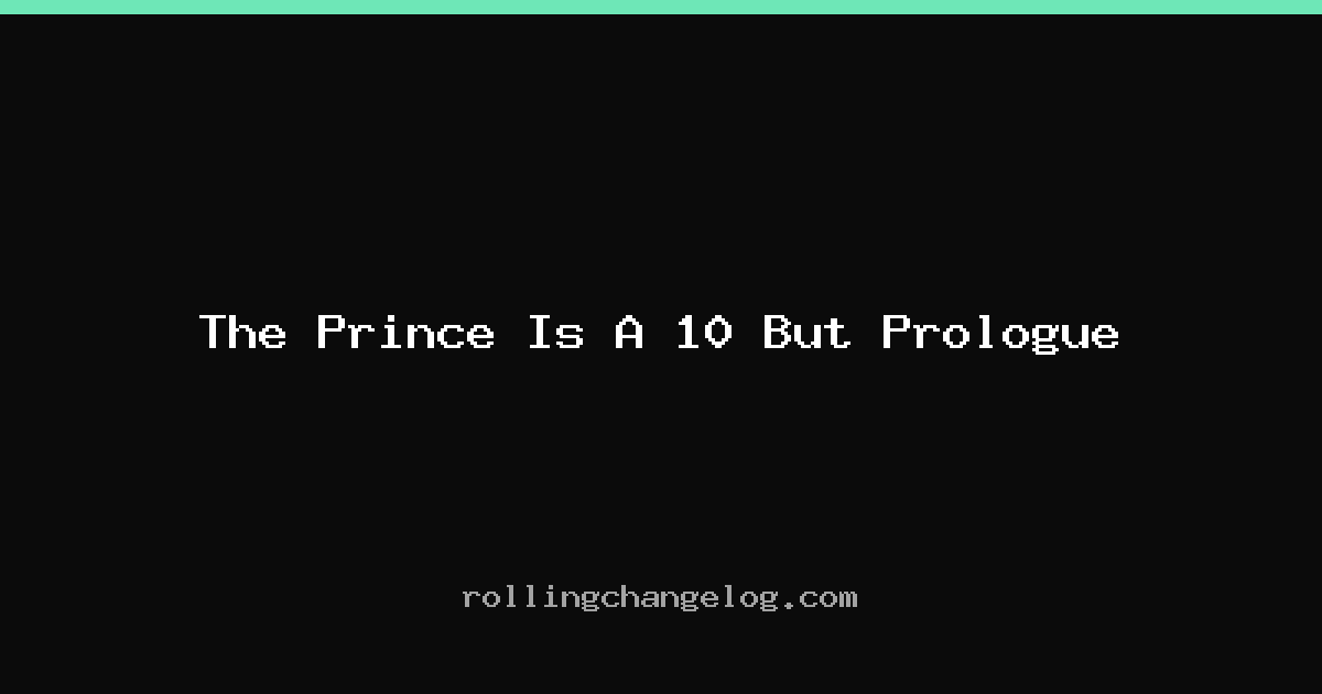 The Prince Is A 10 But Prologue cover