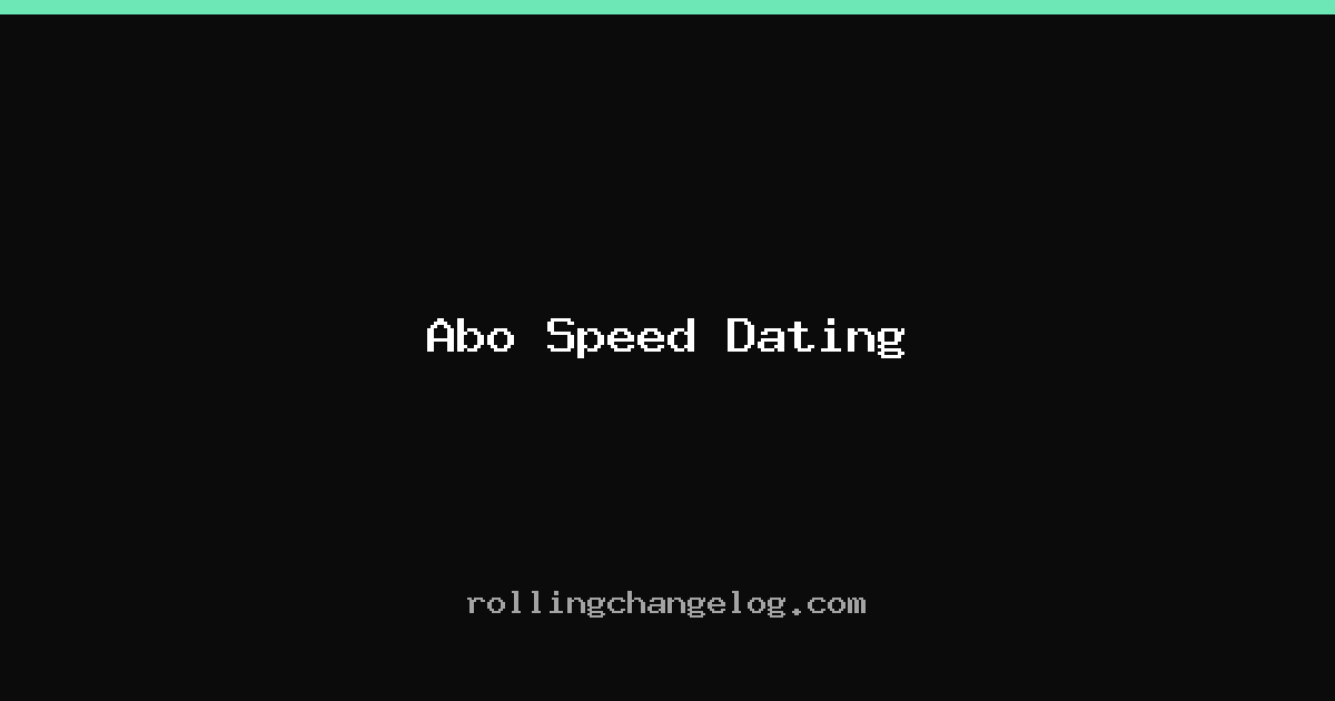 Abo Speed Dating cover