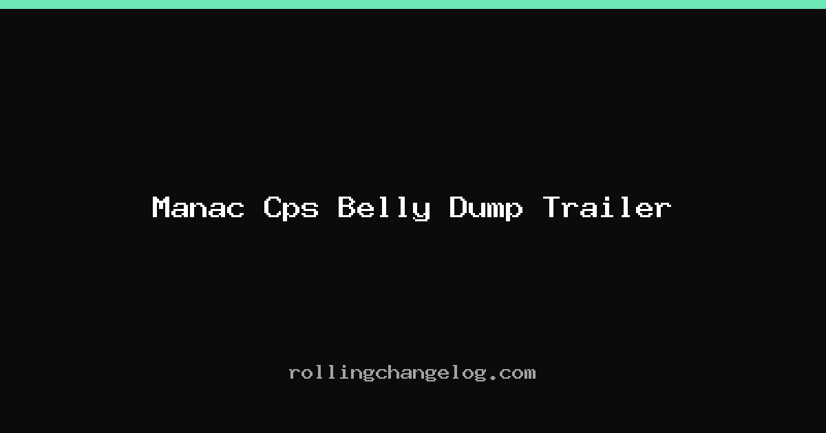 Manac Cps Belly Dump Trailer cover