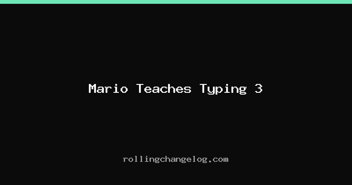 Mario Teaches Typing 3 cover