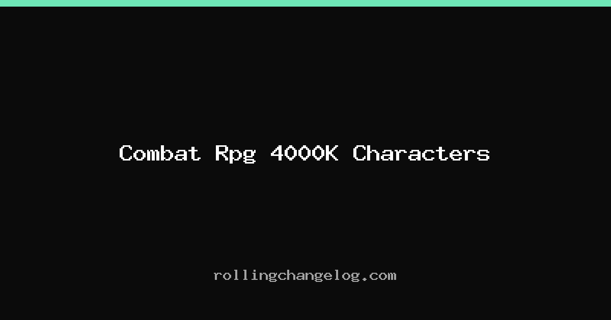 Combat Rpg 4000K Characters cover