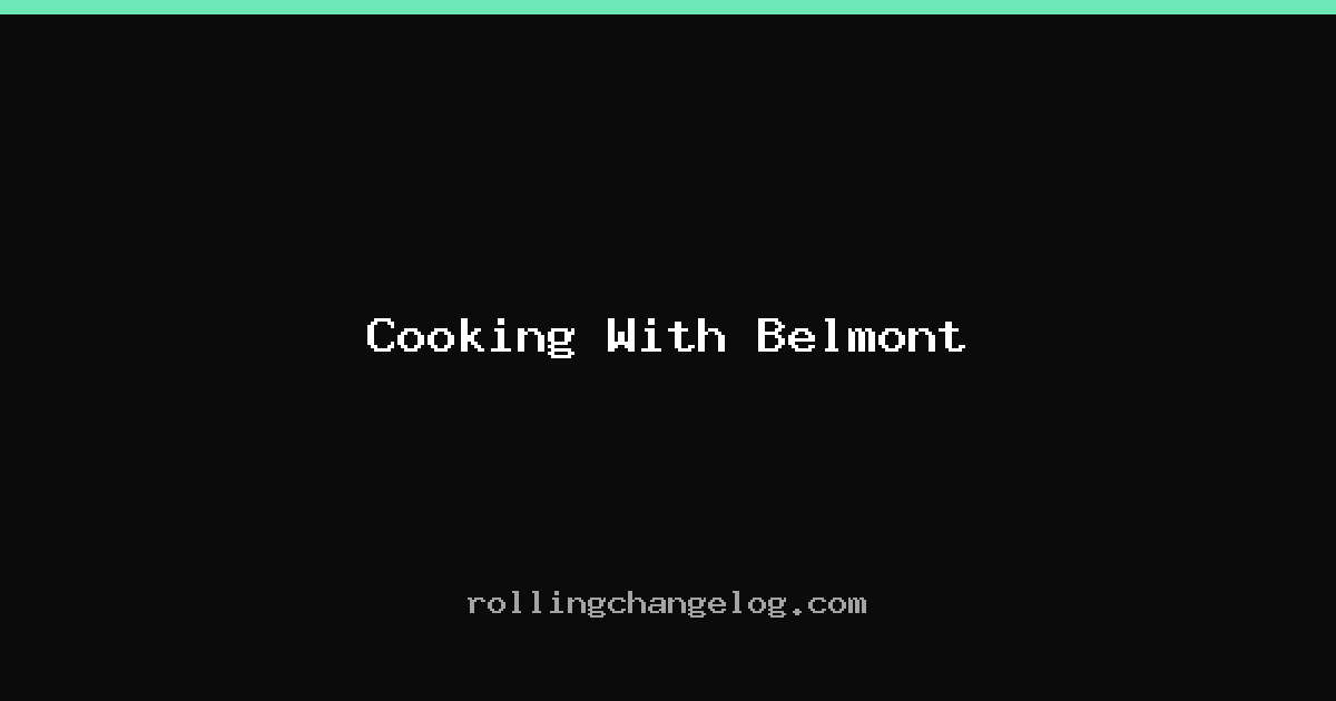 Cooking With Belmont cover