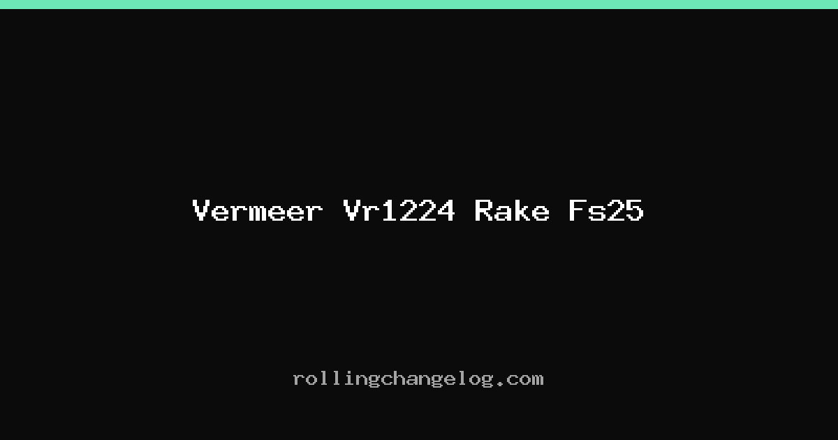 Vermeer Vr1224 Rake Fs25 cover