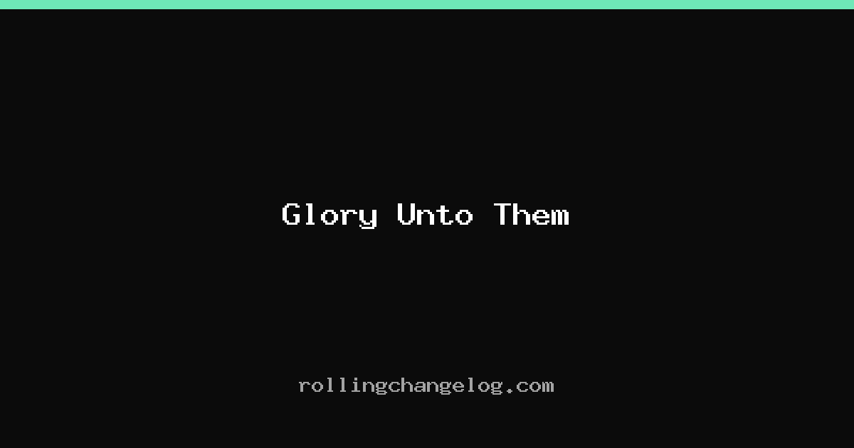 Glory Unto Them cover