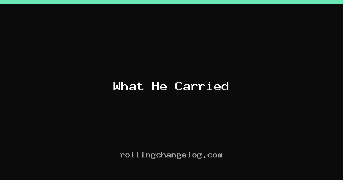 What He Carried cover