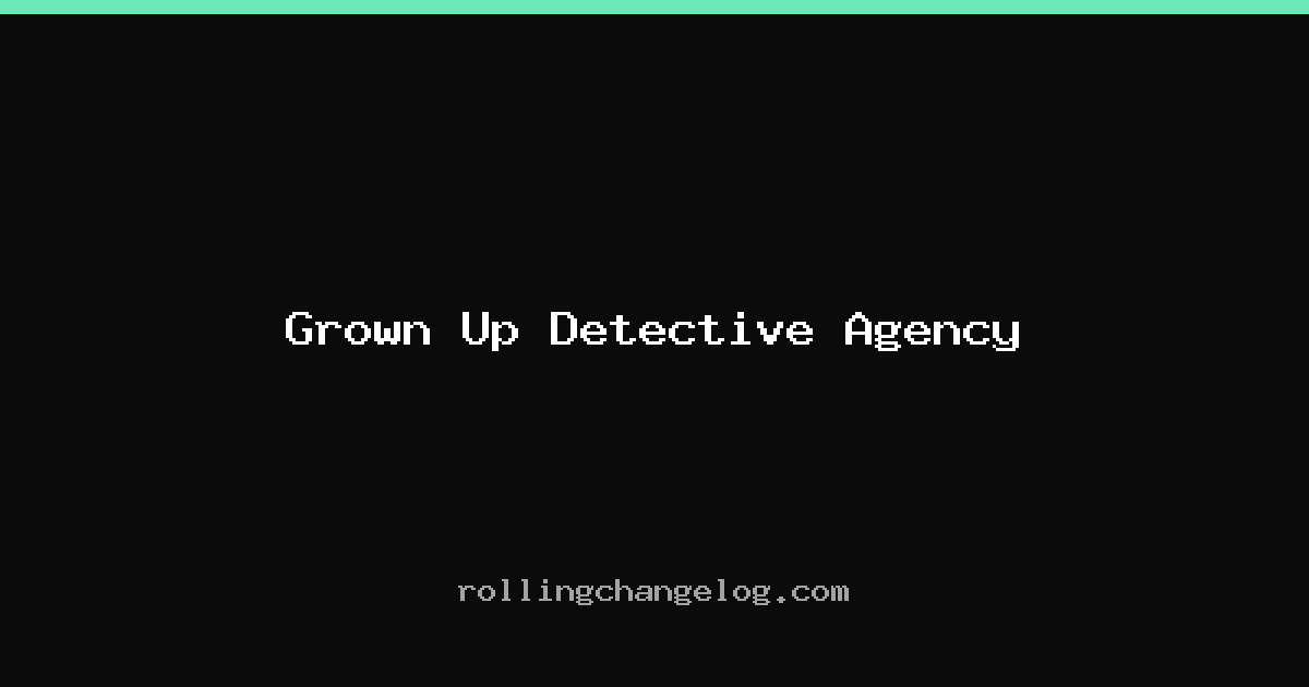 Grown Up Detective Agency cover