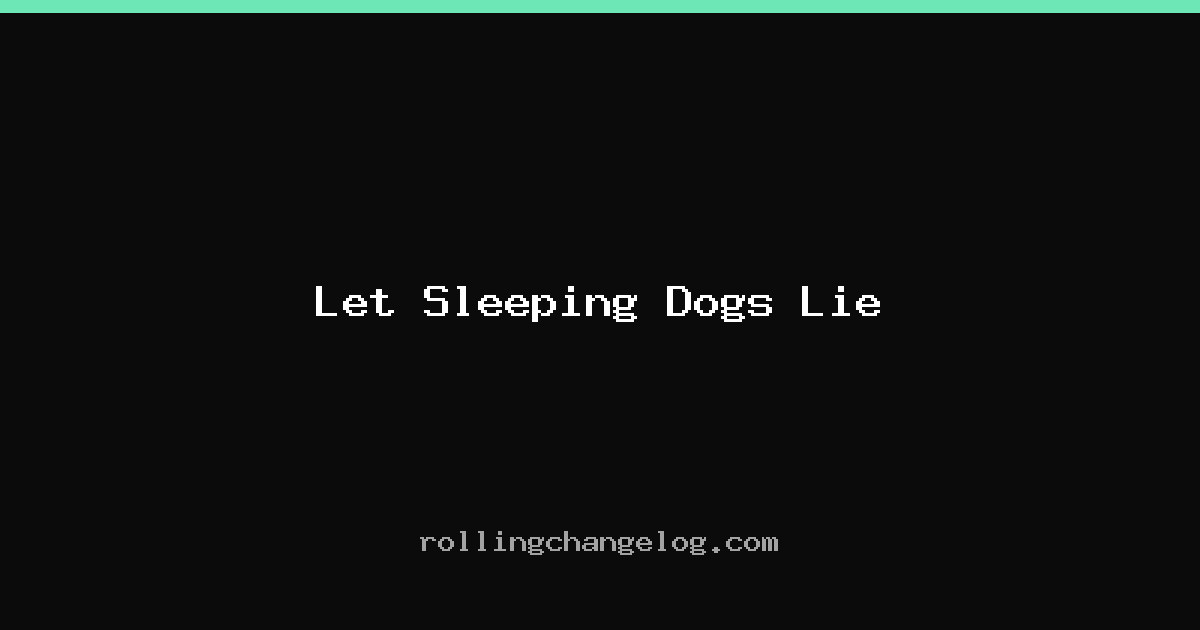 Let Sleeping Dogs Lie cover