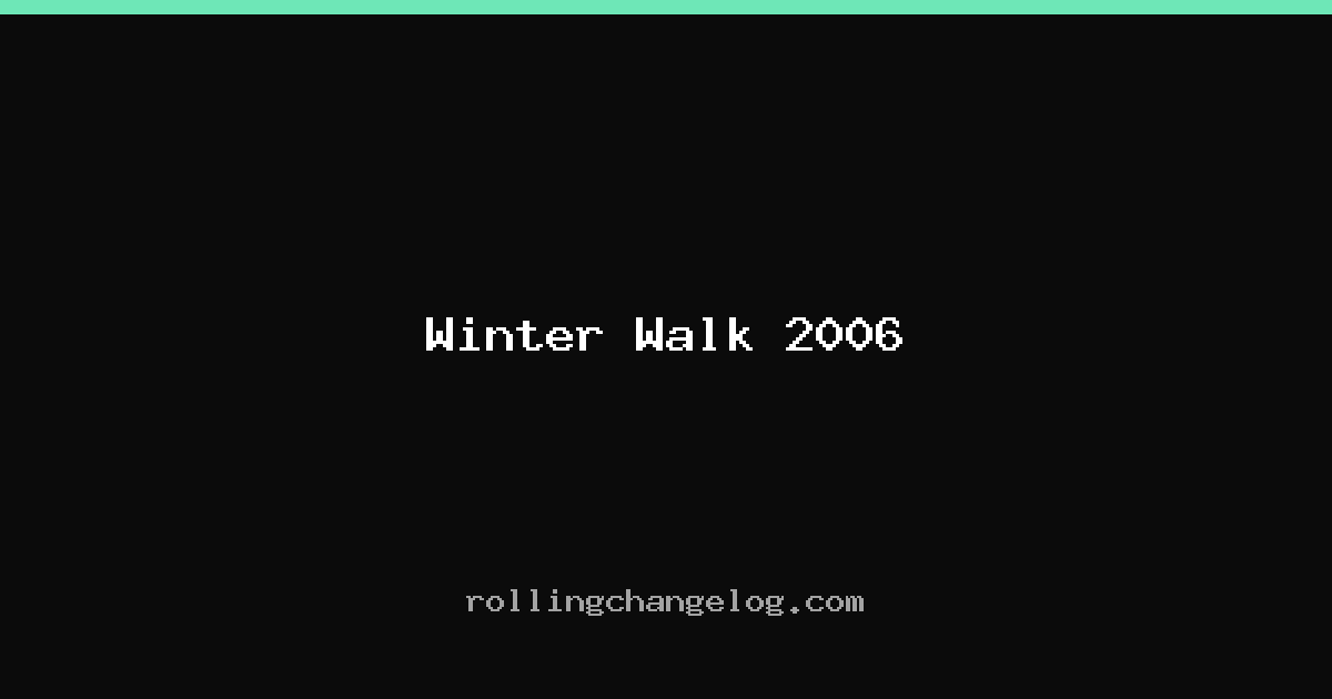 Winter Walk 2006 cover