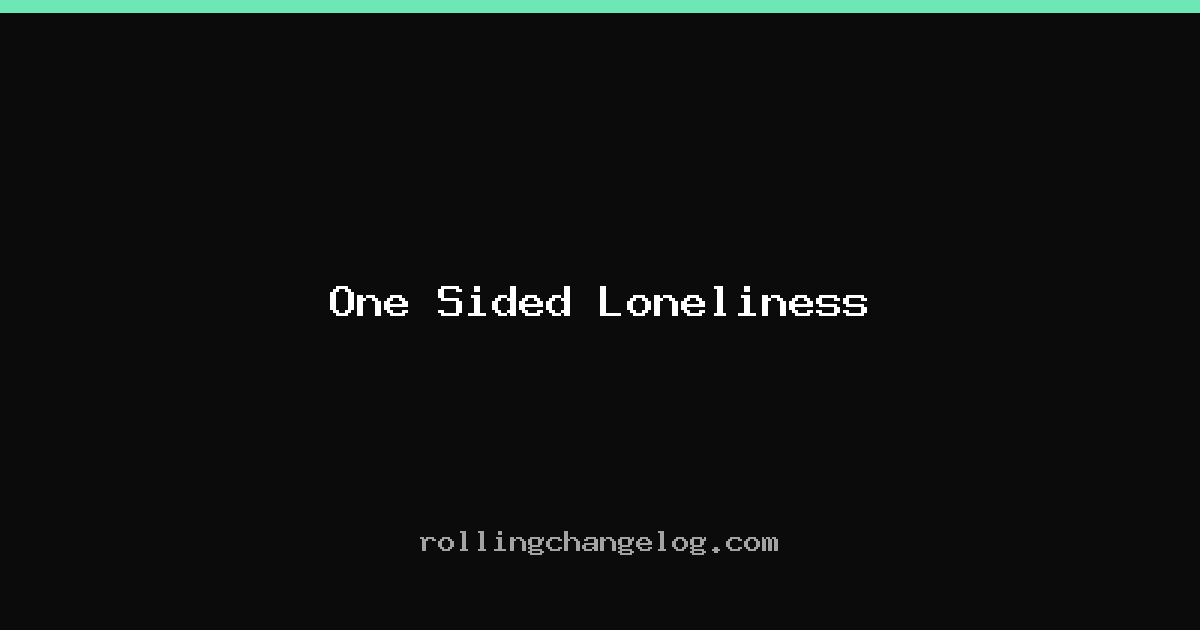 One Sided Loneliness cover