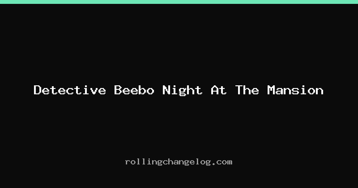 Detective Beebo Night At The Mansion cover
