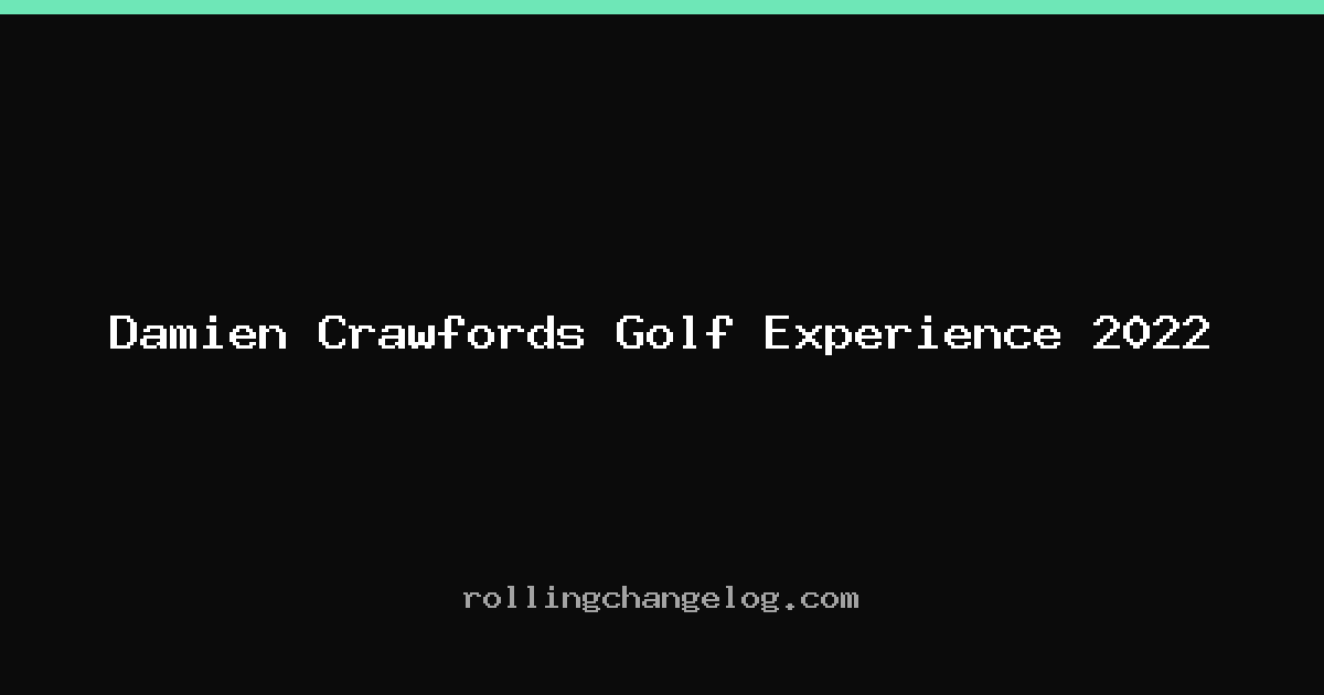 Damien Crawfords Golf Experience 2022 cover