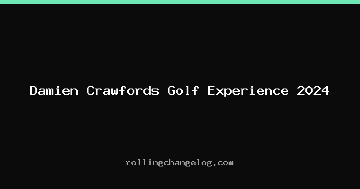 Damien Crawfords Golf Experience 2024 cover