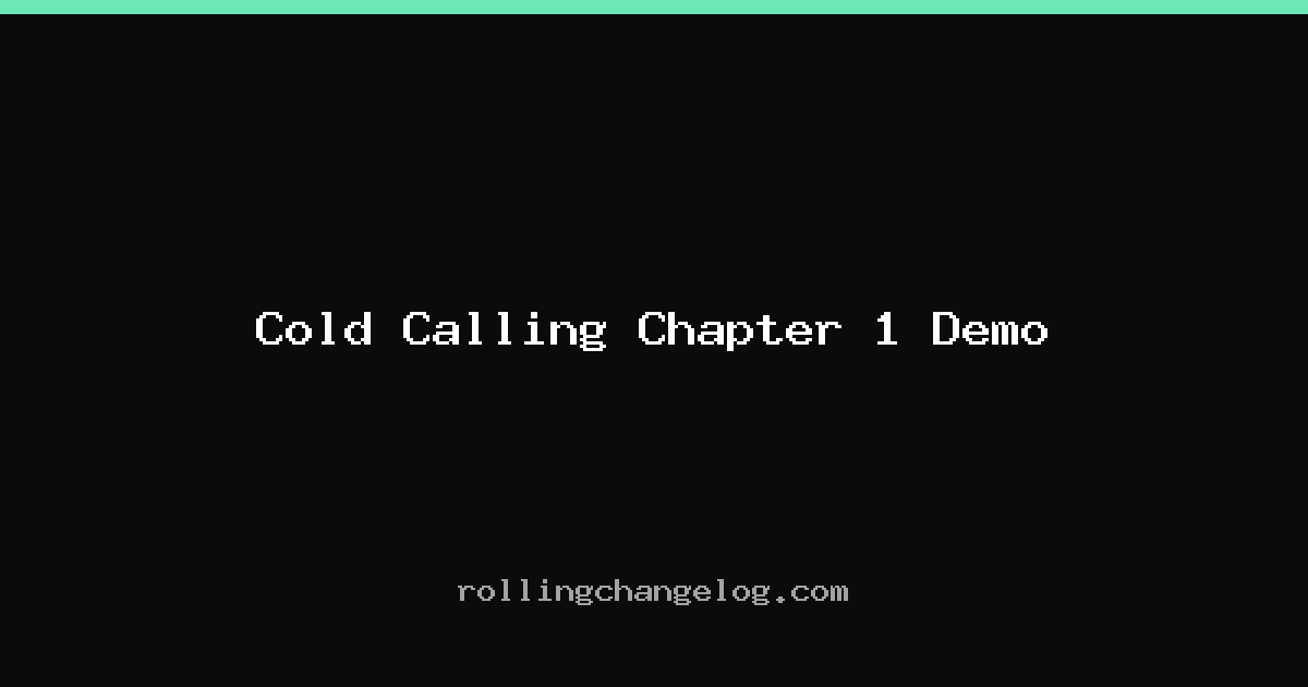 Cold Calling Chapter 1 Demo cover