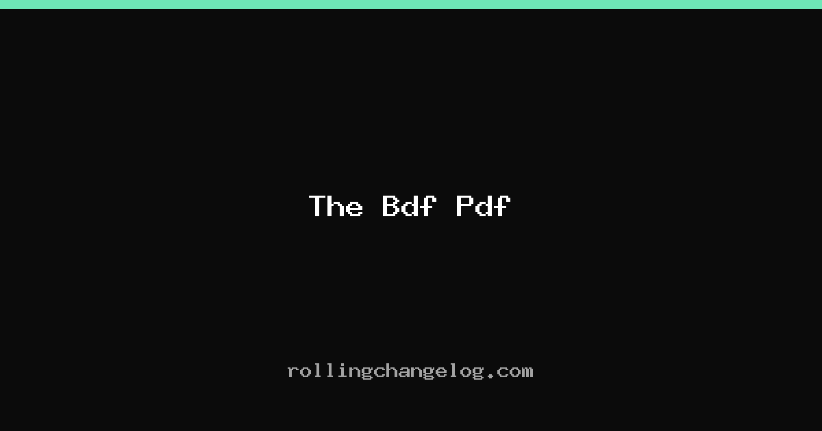 The Bdf Pdf cover