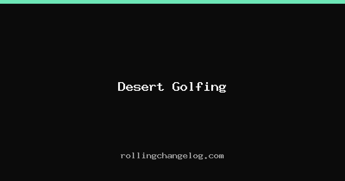 Desert Golfing cover