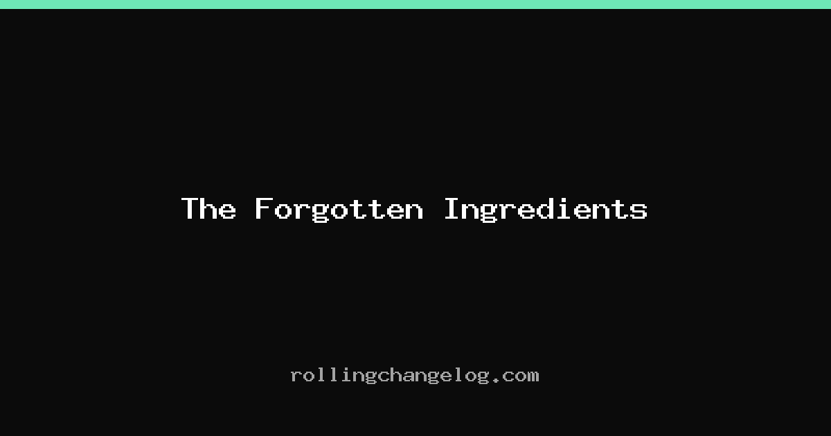 The Forgotten Ingredients cover