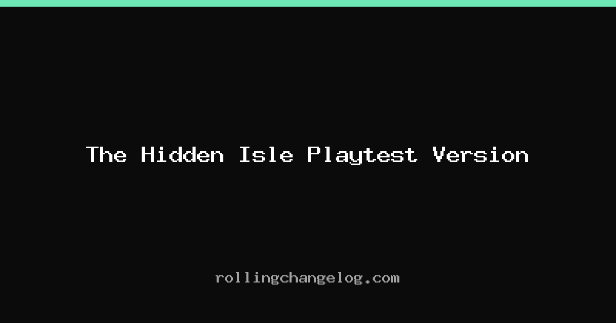 The Hidden Isle Playtest Version cover