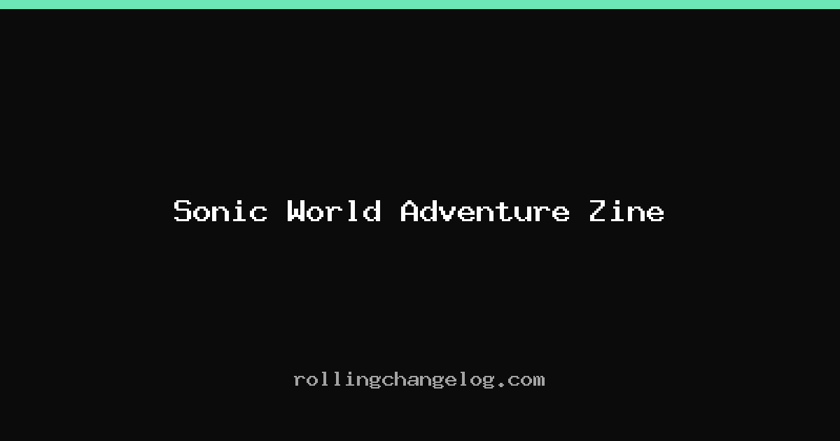 Sonic World Adventure Zine cover