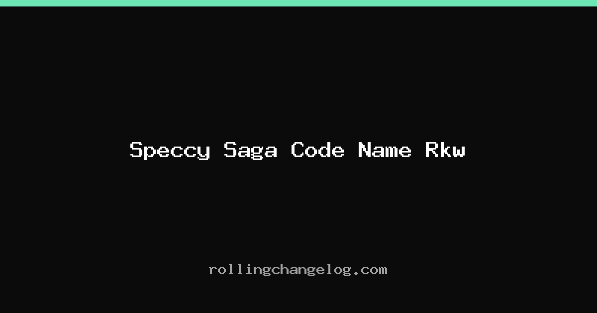 Speccy Saga Code Name Rkw cover