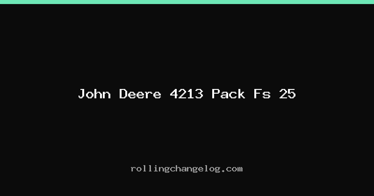 John Deere 4213 Pack Fs 25 cover