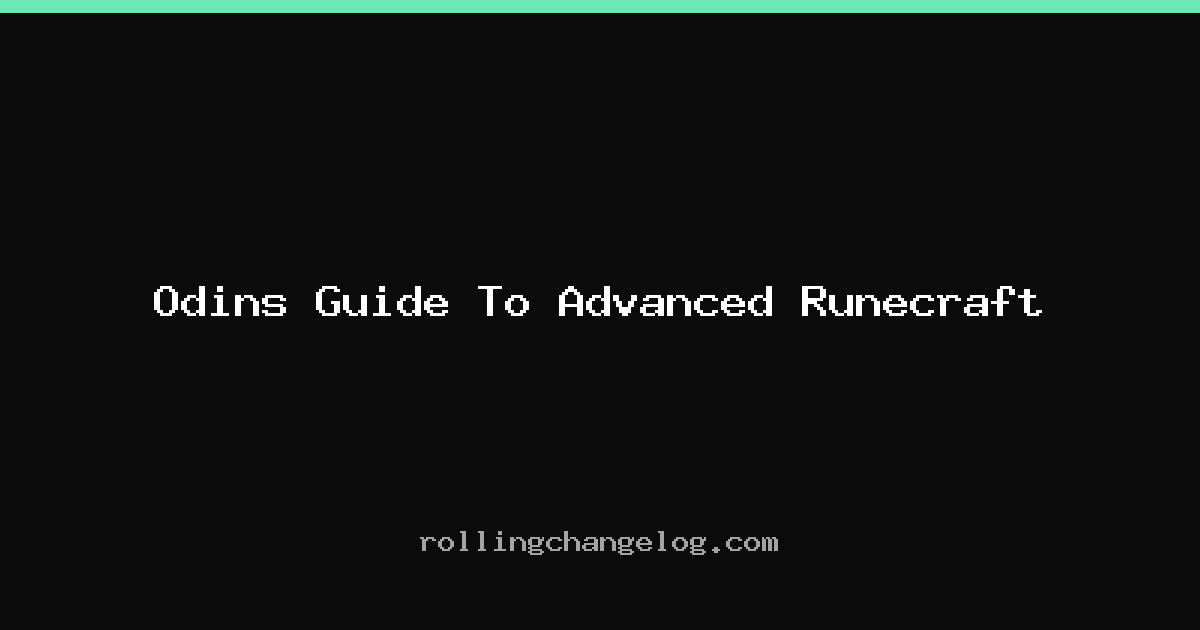 Odins Guide To Advanced Runecraft cover