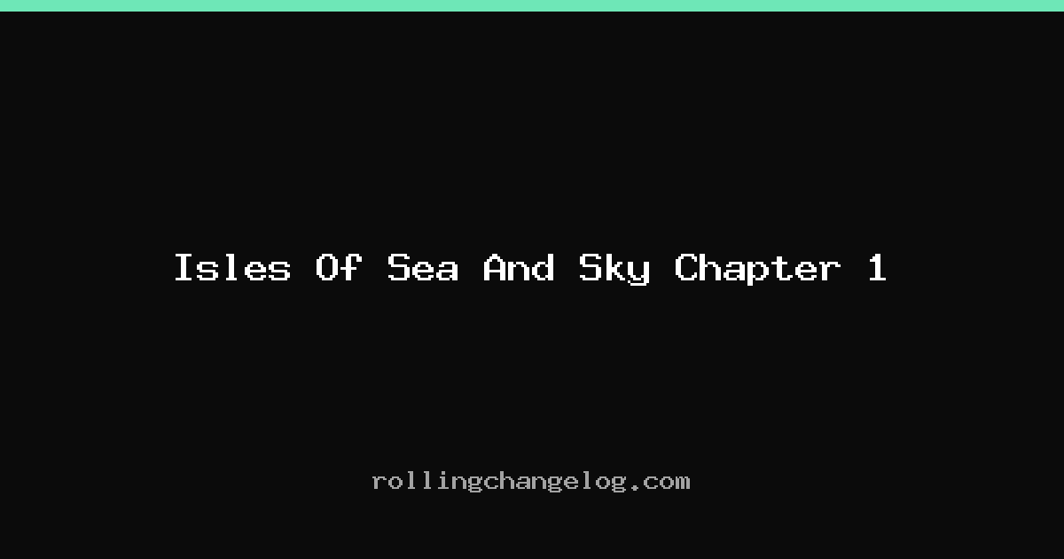 Isles Of Sea And Sky Chapter 1 cover