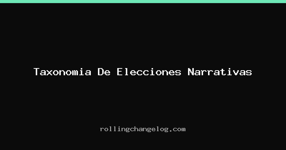 Taxonomia De Elecciones Narrativas cover